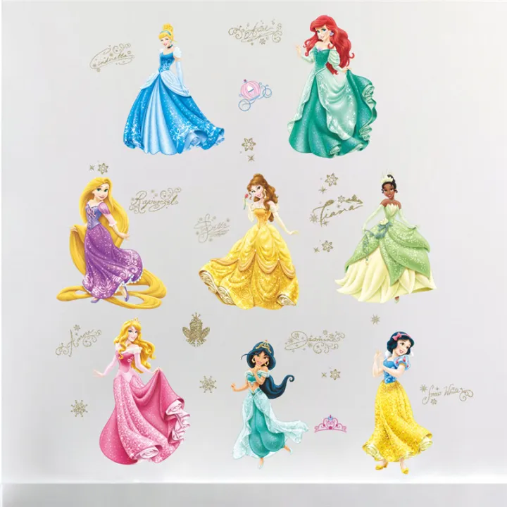 Cartoon Princess Theme Wall Stickers For Girls Room Door Wall ...