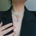 Banquet Pearls pendant necklace Intricate Classic Exquisite Choker chain Vintage palace necklace for Special occasions Formal events Bridal wear Evening wear Gift for a loved one Wedding Women. 
