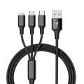 DENMEN D05E 3-in-1 Fast Charging Cable 1M [ TYPE C / MIRCO USB / LIGHTING ]. 