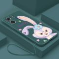 Xiaomi Redmi 13C Cute Stellalou Casing Square Edges Liquid Silicon Back TPU Soft Case with Lanyard Cover. 