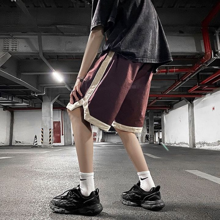 American%20Boxing%20Sports%20Shorts%20Men's%20Summer%20Casual%20Loose%20Knee%20Length%20Pants%20Heavy%20Fashion%20High%20Street%20Basketball%20Large%20Trunks%20-%20Image%202