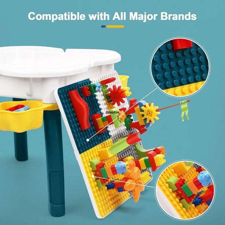 BLC TABLE MC816 (85PCS)Kids Building Block Activity Table With Chair (Lego Duplo Compatible)|L3|
