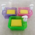 Soap Dispenser and Scrubber Holder Dishwashing Container Manual Sink Dish Washing Soap Dispenser. 