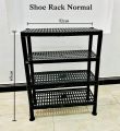 4 Tier Plastic Shoe Rack Black. 