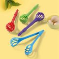 Multi-function Whisk and Stirring Rod Three-in-one Egg Plastic Kitchen Whisk Versatile Dual-Use Manual Egg Whisk Food Tong Clamp Is Suitable for Household Kitchen. 
