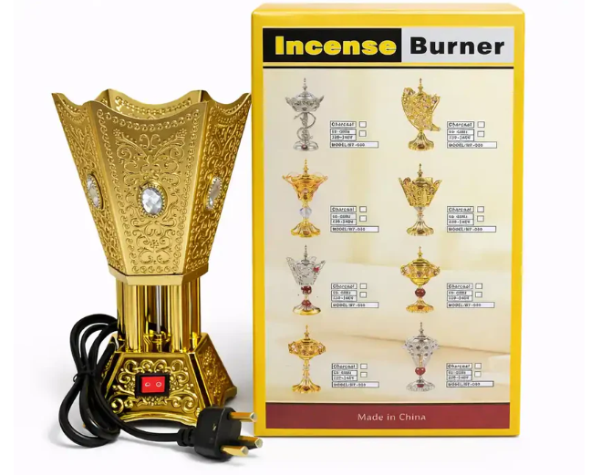 Luxury Electric Incense Burner – Golden Crown Bakhoor Burner | Daraz.lk