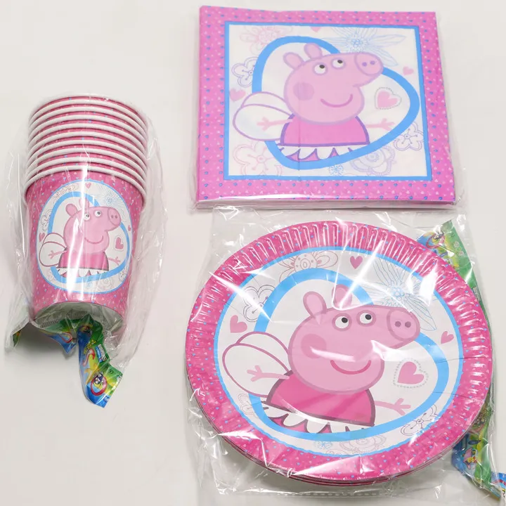 Peppa%20pig%20theme%20paper%20plate%2010%20paper%20cup%2010%20and%20Paper%20Serviette%2010%20Set%20-%20Image%203