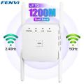 Fenvi 1200Mbps WiFi Repeater 2.4Ghz 5.0GHz Dual Band WiFi Range Extender High Power 2dBi x 4 Antennas Long Range Signal Booster. 