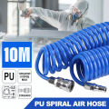 Air Hose 10-Meter Flexible Spiral Recoil Air Pipe Polyurethane Pneumatic Spring Tube for Compressor Air Tool 8mm x 5mm. 