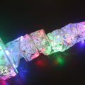 1/2M Double Layer Fairy Lights Strings Christmas Ribbon Bows with LED Christmas Tree Ornaments New Year Home Decor. 
