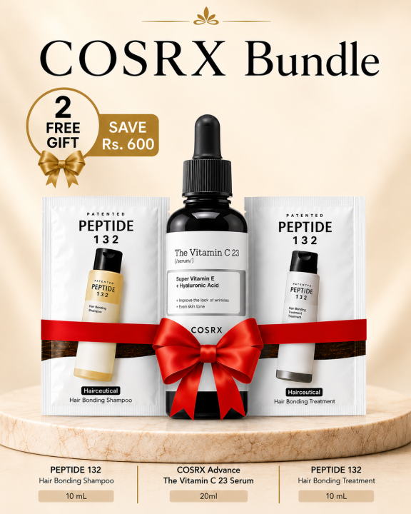 COSRX Advance The Vitamin C 23 Serum 20ml with a Free Peptide 132 Ultra Perfect Hair Bonding Sampoo &  Ultra Perfect Hair Bonding Treatment