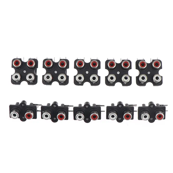 5Pcs%202/4%20hole%20RCA%20Female%20Stereo%20audio%20Jack%20AV%20Audio%20input%20socket%20Connector%20-%20Image%208