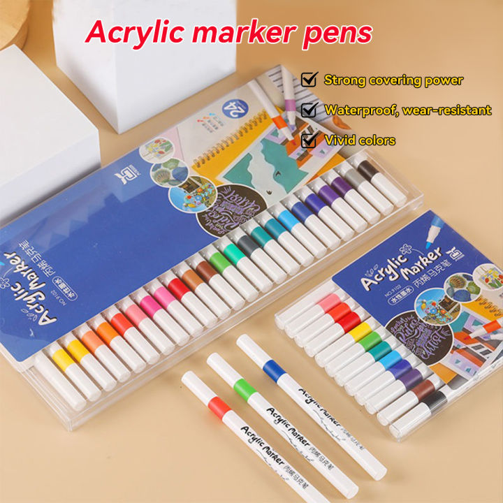 12-80 Color Marker Pen Quick Drying PVC Box Multi-material Materials Painting Combination Korean Stationery Art Supplies