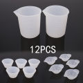 12Pcs Silicone Mixing Measuring Cups UV Resin Mold DIY Casting Jewelry Tool Kit. 