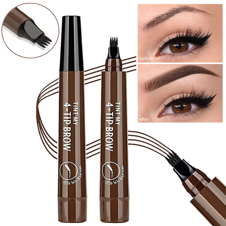 TopZ Store 4 Point Eyebrow Pencil Maquillajes Para Mujer Waterproof Liquid Eyebrow Pen Makeup Long Lasting Cosmetic Microblade Brow Pencil