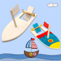 Wood Painted DIY Boat Rubber Band Paddle Boat Paint and Decorate Wooden Sailboat Embryo Model Handmade Materials Craft Kit. 