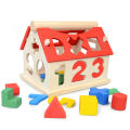 Multi-Colored Wooden Number and Shape Sorting Blocks Toy. 