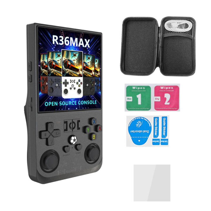 Febotak R36MAX Consola Retro Portátil – Pantalla IPS 4″ – 128 GB Con 25.000 Juegos – Batería 4000 MAh – Sistema LINUX – Color Negro
