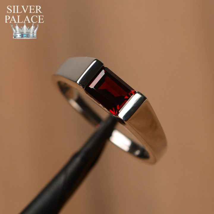 Garnet%20Silver%20Ring%20for%20Men%20/%20100%25%20Silver%20&%20Natural%20Stones%20-%20Image%203