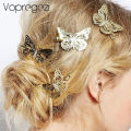 【LuxeGlow】Vopregezi 6pcs Shining Metal Hairpins Headdress Golden Butterflies Headwear Hair Cilps Hairgrip Hair Accessories for Women. 