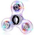 Hand Top Spinners Crystal Luminous LED light Fidget Spinner Glow in Dark EDC Stress Relief Toys Kinetic Relief Gyroscope for. 