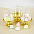 Cake Plate With Dome Cover Gold Silver 4/8 Pieces Clear Plastic Mini Cake Box Dome Box Wedding Birthday Box. 