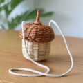 Pinecone Style Straw Bags Women Summer Handbag Rattan Woven Shoulder Crossbody Bags Handmade Messenger Bag Photo Props. 