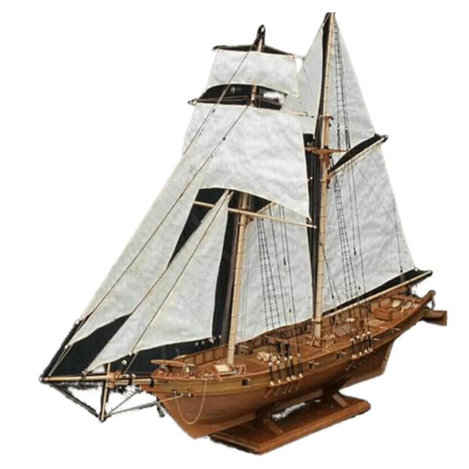 1100 Halcon Wooden Sailing Boat Model DIY Kit Ship Assembly