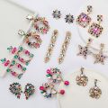 Pauli Manfi New Fashion Colorful Rhinestone Earrings Women Bohemian Geometric Dangle Earring Accessories. 