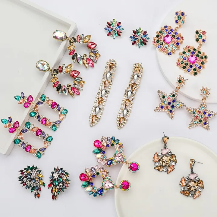Pauli%20Manfi%20New%20Fashion%20Colorful%20Rhinestone%20Earrings%20Women%20Bohemian%20Geometric%20Dangle%20Earring%20Accessories%20-%20Image%203