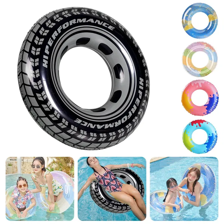 Tyre Inflatable Pool Black Wheel Tire Inflatable Swimming Ring PVC Summer Inflatable Pool ...