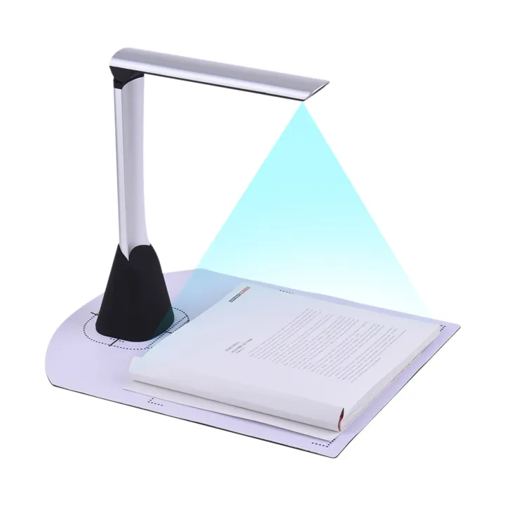 Portable High Speed USB Book Image Document Camera Scanner 5 Mega-pixel HD High-Definition Max. A4 Scanning Size with OCR Function LED Light for Classroom Office Library Bank