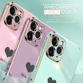 Luxury 6D Plating Soft Casing Silicone Square Frame Phone Case For Huawei Mate 20 X Case Shiny Bling Back Cover Lover Heart Square Edge Pattern Design Soft Case + Free Lanyard. 
