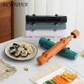 Open the sushi mold, put rice and other vegetables and meat in it, close the mold, squeeze the sushi roll, quick and easy, so you can easily make perfect sushi at home. 