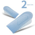 Comfortable Lightweight Soft 3-Layer Heel Lift Silicone Pads / Elastic Invisible Shock Absorption Height Increase Half Insoles. 