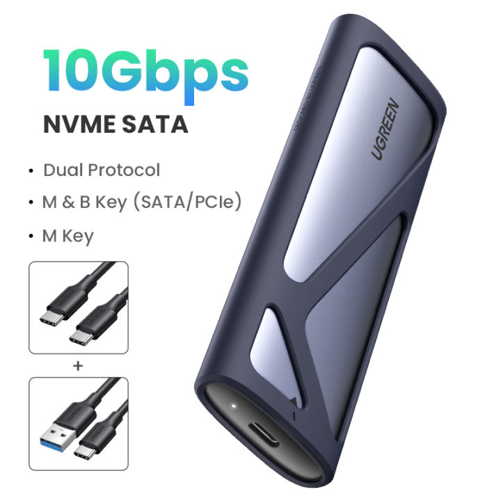 Boîtier Externe SSD M.2 NVMe/SATA USB 3.2 20Gbps - Aluminium - 2230 à 2280