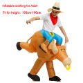 New Cosplay Bull Halloween Christmas Suit Party Costume Inflatable Suit For Adult Kid  W/ Hat Air Mini Fan. 