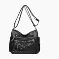 6 Colors Washed Soft Leather Ladies Crossbody Bag  And Flat Texture Pu Leather Spring Crossbody Bags Mom'S Shoulder Bag for Ipad Sunglasses Rechargeable   Wallet Cosmetics. 