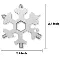 18 in 1 Snowflake Multi Tool Portable Stainless Steel Wrench Bottle Opener Pocket Snowflake Keychain Tool. 