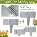 Garden PP Fence Edging,10Pcs Home Garden Border Edging Plastic Fence Stone DIY Landscape Fence Fit for Lawn Flow. 