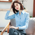 2023Spring and Autumn NewVCollar White Shirt Women's Long Sleeve Formal Suit Work Clothes Business Wear White Short Sleeve Shirt. 