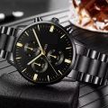 New LX217 Stainless Steel / Leather Luxury Men Watch Quartz Analog Business Chain Casual Wrist Dial GenX Watches For Boys Gents Black Mix PRM. 