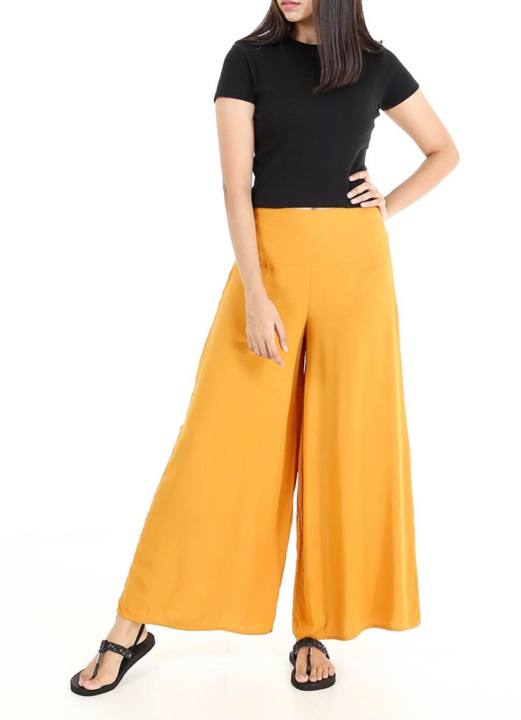 Women’s Ladies Plain Palazzo Trouser Long Pant