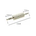 3.5 mm Male to Male Plug Stereo Audio Jack Extender Adapter Coupler Aux Audio Both Side male for Headset/Amplifier/TV/Blue Ray/Car Tablet PC, Computer and Laptop (Silver). 