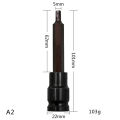 【TrendGlobe】5Pcs 1/2 inch Hexagon Socket Head Bit Ratchet Pneumatic Hex Socket Bits Tools S2 4mm 5mm 6mm 8mm 10mm. 