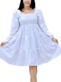 Fashion casual single color frock desaign 2023. 