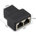 HOOLNX RJ45 Ethernet Splitter, 1 to 2 Network Adapter CAT5 CAT5E CAT6 CAT7 LAN Splitter Ethernet Socket Connector Plug. 