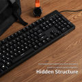 AJAZZ Mechanical Keyboard Professional Gaming Keyboard Blue Switch Wired White Backlit Keyboard Brown Switch (Black). 