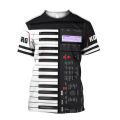 Printed Piano Music 3d T Shirts Summer Funny Harajuku Short Sleeve Musical Instrument Streetwear Tops Tees Men Women Clothes. 