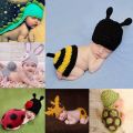 Baby Cute Crochet Cotton Thread Animal Newborn Photo Costume Unisex Clothing Accessories. 